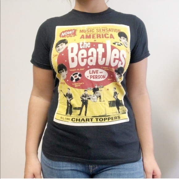The Beatles Black Short Sleeve Band Tee - Picture 3 of 3